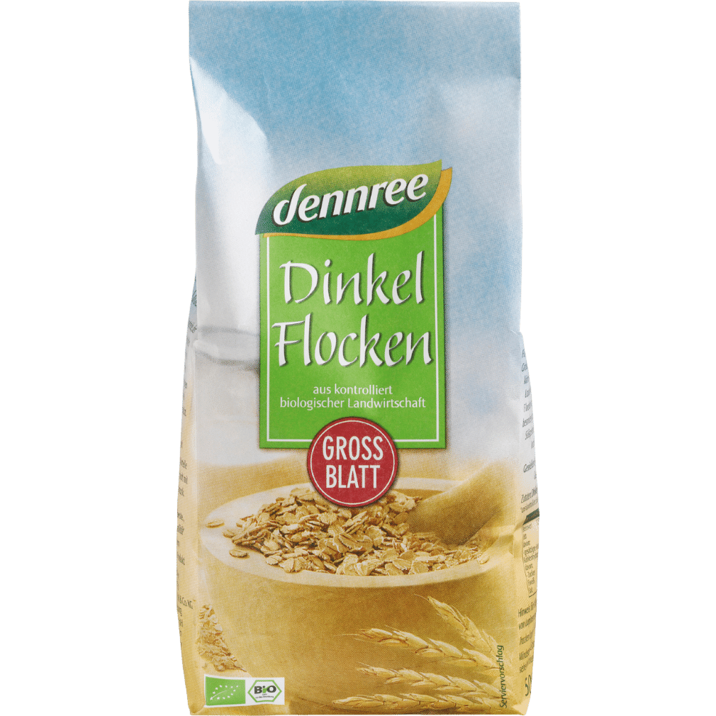 Bio Dinkelflocken Großblatt von dennree bei greenist de