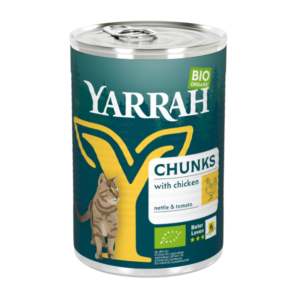 Yarrah Bio-Katzenfutter Bröckchen mit Huhn