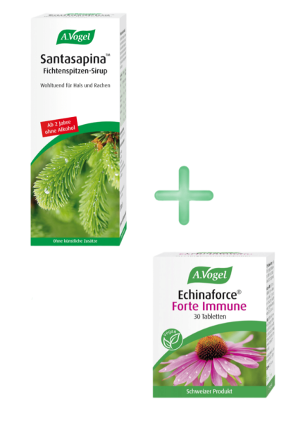 A. Vogel Santasapina Fichtenspitzen-Sirup ohne Alkohol plus Echinaforce® Forte Immune gratis