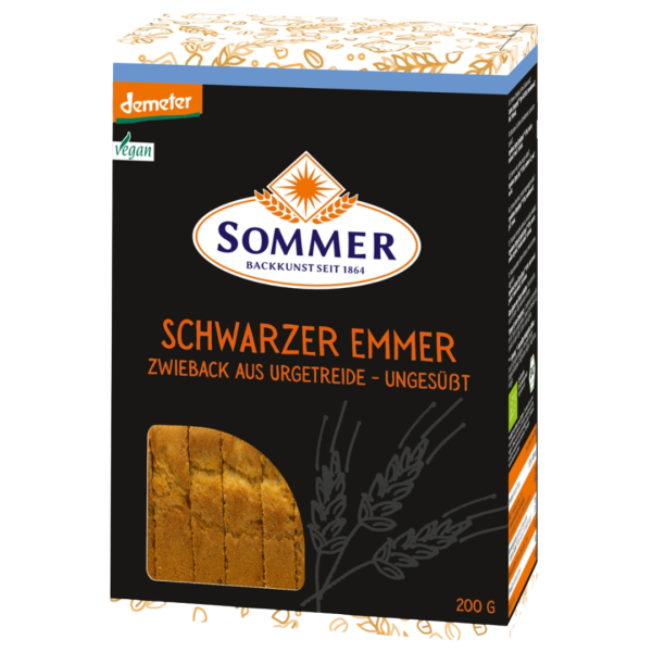 Sommer Bio Schwarzer Emmer Zwieback