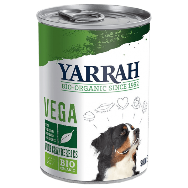 Yarrah Bio Hundefutter vegan, getreidefrei mit Cranberries, 380 gr Dose