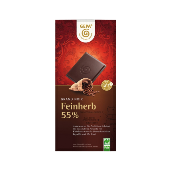 GEPA Grand Noir Feinherb 55% Schokolade, 100g