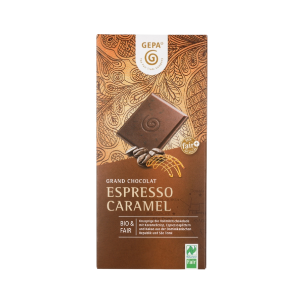 GEPA Espresso Caramel Schokolade 38%, 100g