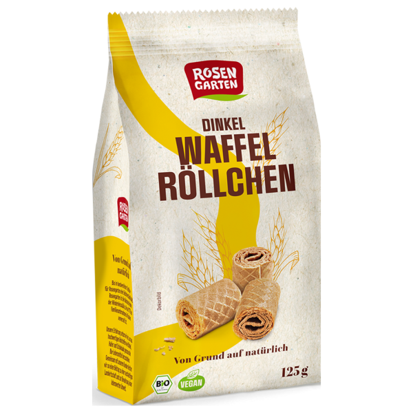 Rosengarten Bio Dinkel-Waffelröllchen Natur