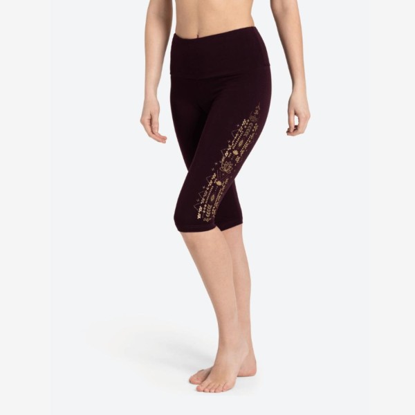 Spirit of Om Leggings Capri Aubergine