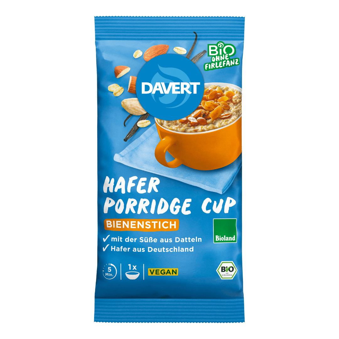 Bio Porridge-Cup Bienenstich von Davert bei greenist.de